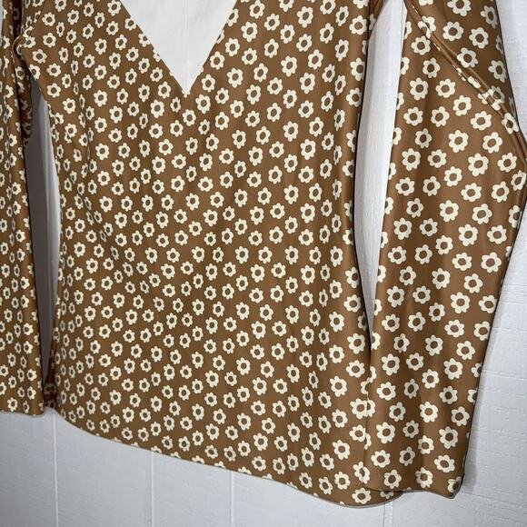 Smith & Quinn Women’s Floral Daisy Mock Neck Top Long Sleeve Tennis Pickleball S - Picture 4 of 7